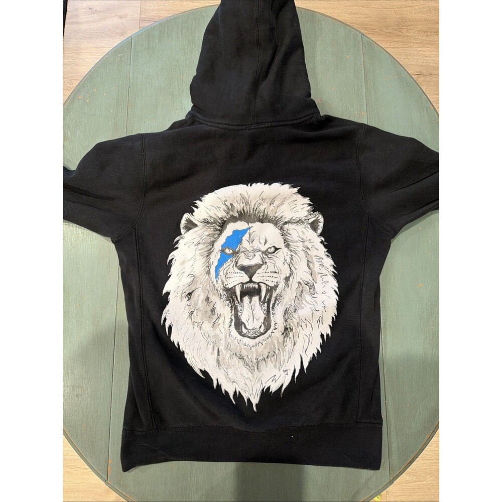 House of Hutch Aidan Hutchinson Blue Lion Black Hoodie Sz Small